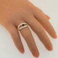 thumbnail image 6 of LBG British Made 9k Rose Gold Natural Amethyst & Cultured Pearl Womens Band Ring - 33 size options - Size 9.5, 6 of 7
