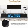 thumbnail image 5 of Harper & Bright Designs Modern TV Stand for 105 inch TV with LED Light, Wood TV Storage Cabinet with Glass Doors, Entertainment Center with 2 Drawers and APP Controlled for Living Room, Black, 5 of 20