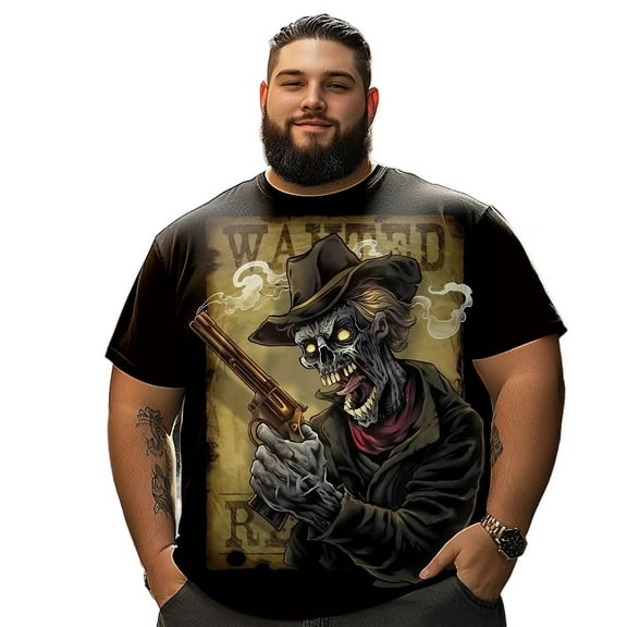 Men T Shirt for Big & Tall Man Graphic Short Sleeve Plus Size Oversized Tee Tshirts 7XLT 3DTS10100