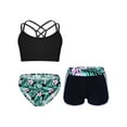 thumbnail image 4 of Alvivi Kids Girls 3 Pcs Athletic Tankini Bikini Top with Brief Swim Boardshorts Swimsuit Bathing Suit Lily 10, 4 of 7