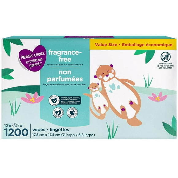 Lingettes non parfumées Le choix des parents 1200 lingettes