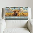 thumbnail image 3 of Xixirimido Aztec Highland Cow Sunflower Print Recliner Chair Covers for Reclining Chair, PU Leather Headrest Protector for Sofa Recliner Headrest Cover Sofa Slipcovers for Home, 1Pcs, 3 of 7