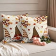 thumbnail image 2 of Fall Outdoor Waterproof Pillow Covers, Thanksgiving Gnomes Maple Leaf Pumpkin Beige Decorative Square Throw Pillowcase Sofa Cushion Sham for Patio/Couch/Chair, 16"x16" 2 Pack, 2 of 8