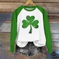 thumbnail image 2 of Saint Patricks Day Outfit Women Green Raglan Shirt Long Sleeve Shamrock Heart Print Shirts Crewneck Pullover Tops Irish Sweatshirt, 2 of 5