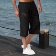 thumbnail image 2 of EHQJNJ Summer Pants for Men Jogging In Spring and Summer Relaxing and Relaxing Beach Vacation Nine Point Sweatpants Grey Sweatpants Men Elastic Bottom Black Joggers Men, 2 of 4