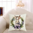 thumbnail image 5 of Matoen Spring Bunny Throw Pillow Covers 18x18, Rabbit Spring Decorative Pillows Case Soft Linen Cushion Covers for Couch Sofa Patio Garden Spring Decor, 5 of 6