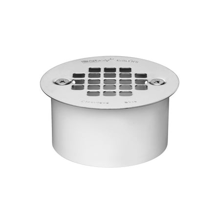 Oatey 3 in. PVC Snap-In Floor Drain with 3-1/2 in. Stainless Steel Strainer in White - 43563