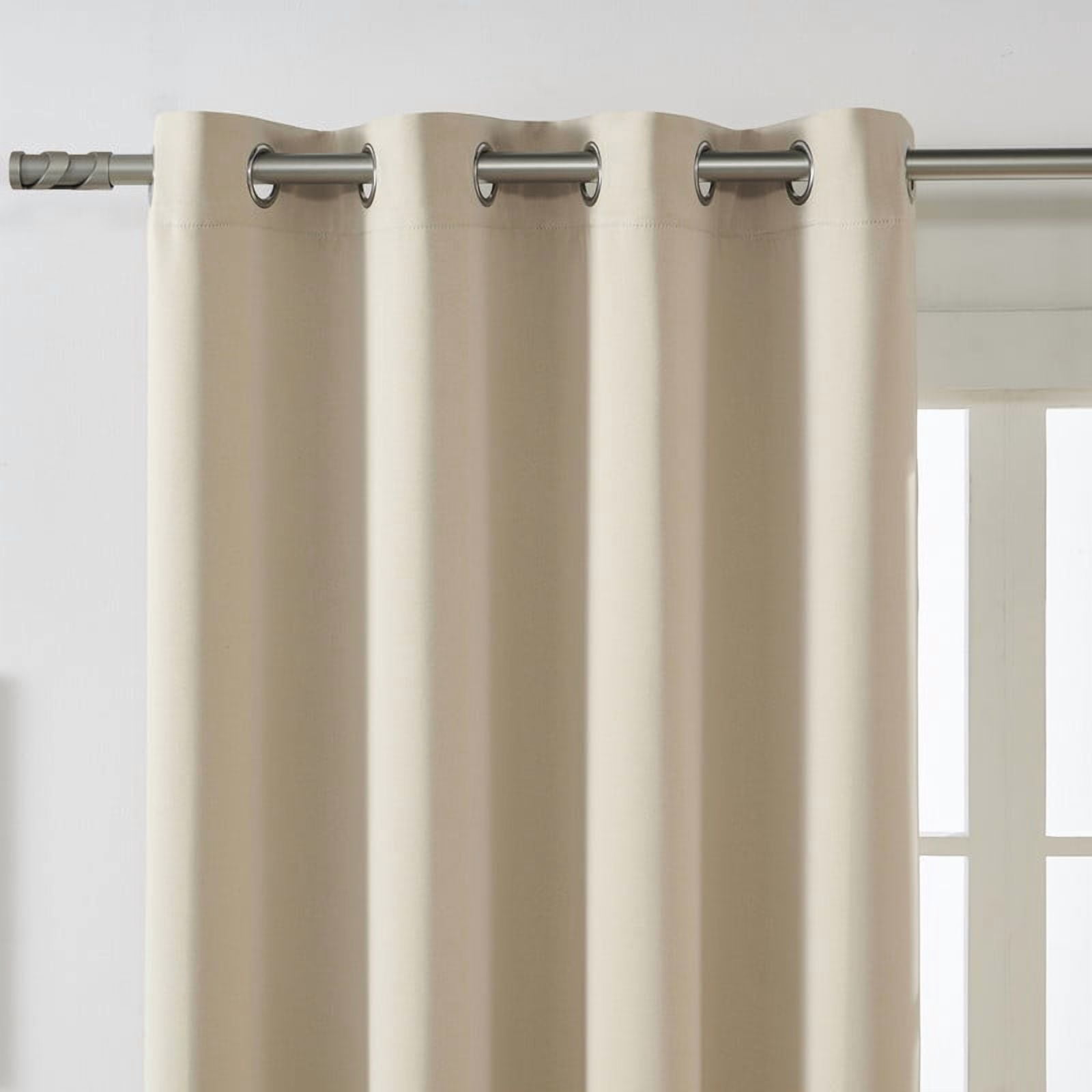 Utopia Alley Solid Blackout Window Curtains for Bedrooms and Living Rooms, Polyester Curtains, 2 Panels Set (52" W × 96" L, Beige)