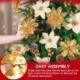thumbnail image 5 of Ayieyill 56Pcs  Poinsettia Christmas Flowers Decorations Christmas flower ornaments Artificial Glitter Berry Stems Christmas Pine Cones Christmas Tree Ornaments Set Christmas Tree Decorations (Gold), 5 of 9