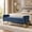 Blue, variant on Peispie 65" Upholstered Ottoman Bench with Square Arms, Modern Light Luxury End of Bed Bench with Gold Metal Legs for Bedroom Living Room Entryway, Blue