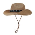 thumbnail image 3 of LRen Women Tea Party Hats Fashionable Summer Sun Hat with Adjustable Brim and Secure Tie for Casual Outdoor Holiday Wear Khaki, 3 of 7