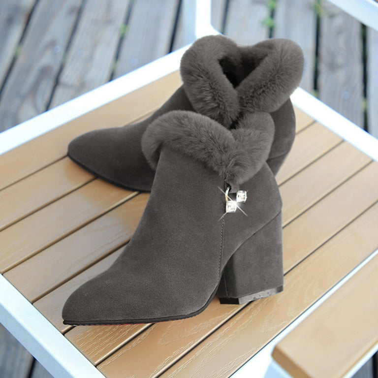 Akiihool Ankle Boots for Women Dressy Women s Wedge Boots Elastic