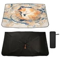 thumbnail image 2 of BZSMCE Foldable Car Windshield Sunshade Umbrella-Curled Cat in Floral Swirl Pattern, 2 of 7