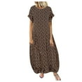 thumbnail image 1 of Robe Blanche Femme Décontractée à Pois Manches Courtes Col Robe Maxi, 1 of 5