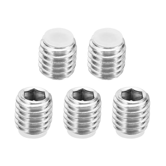 Uxcell M8x8mm Nylon Tip Grub Screw Hex Socket Head Cup Point Anti Slip Set Screws Internal Hex Drive Hardware 5 Pack