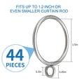 thumbnail image 2 of Anillos de cortina AMZSEVEN, paquete de 44 cortinas de metal, 3,8 cm de diámetro interior, 2 of 7