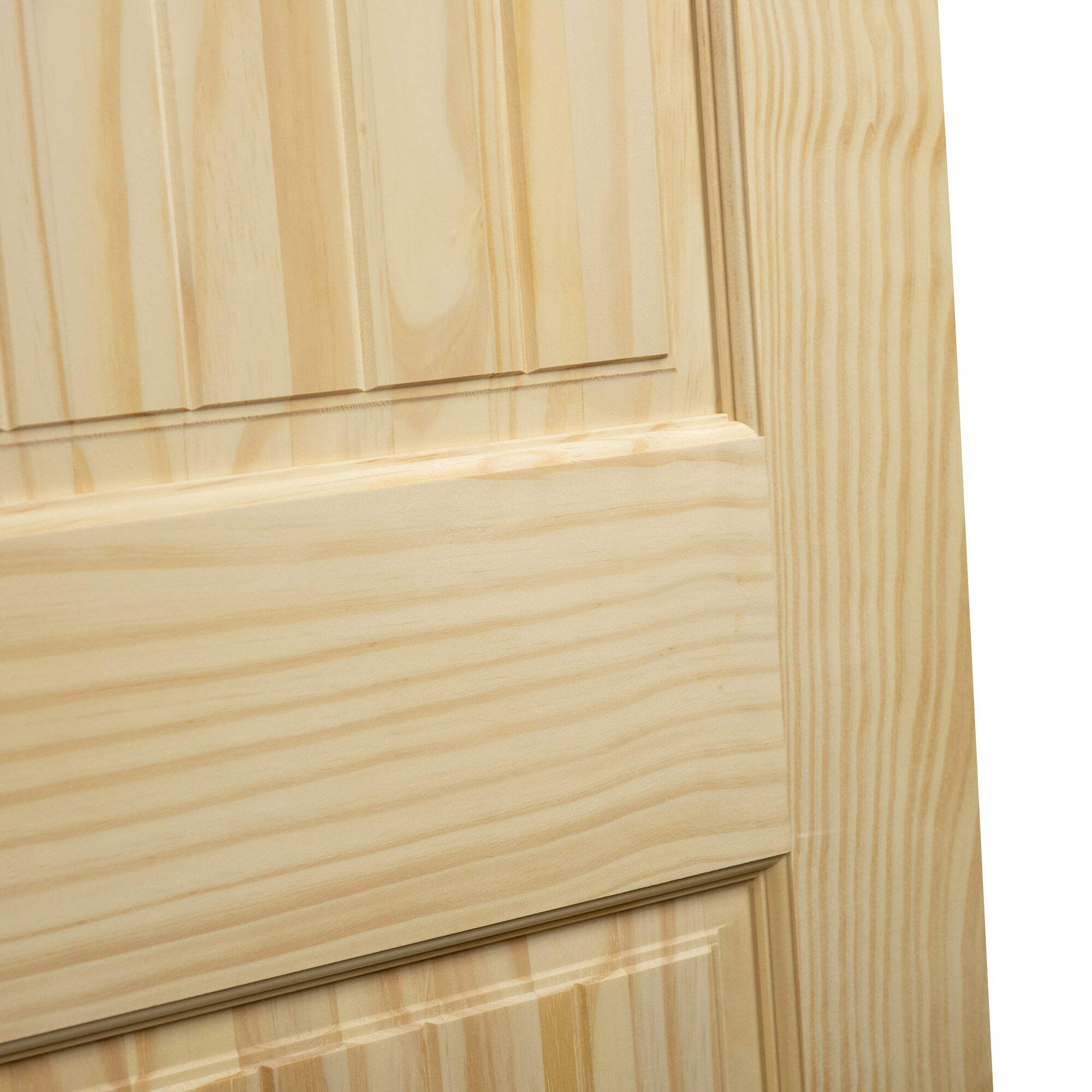 28 in. x 80 in. Traditional Six Panel Clear Solid Core Pine Bi-fold Door