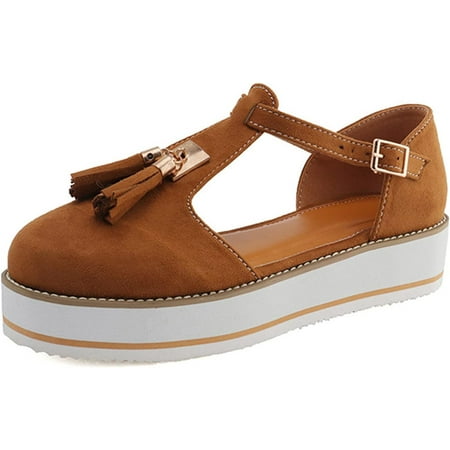 

Sandals for Women Wide Width Arch Support Platform & Flat Sandals Shoes Breathable Anti-Slip Casual for Summer Outdoor Brown 37