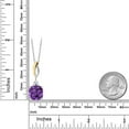 thumbnail image 6 of Gem Stone King 925 Silver and 10K Yellow Gold Purple Amethyst and White Moissanite Pendant 2-Stone Necklace for Women | 6.63 Cttw | Gemstone February Birthstone | Cushion 12MM | With 18 inch Chain, 6 of 6