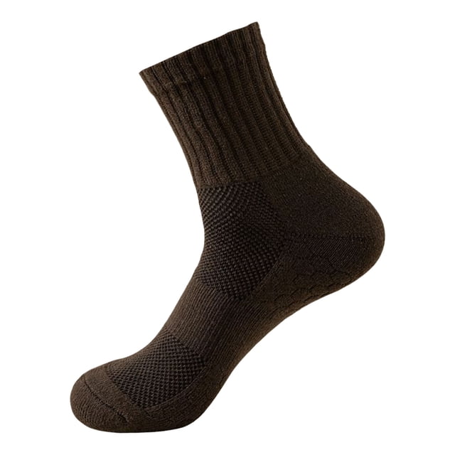 Men's Breathable Sports Socks Non Honeycomb Design Solid Color Towel Bottom Basketball Socks for Autumn Winter Comfort