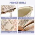 thumbnail image 6 of Floral Makeup Bag Zipper Flower Cosmetic Pouch Aesthetic Women Cosmetic Bags Coin Purse Apricot Pink, 6 of 6