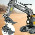 thumbnail image 6 of Fridja 1:20 Scale 11 Channel Alloy Remote Control Excavator with Realistic Sound Effects, 680° Rotation & LED Indicators, 2.4GHz RC Construction Vehicle Toy, 6 of 14