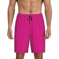 thumbnail image 3 of Lsque Darkmagenta Mens Sleep Pajama Shorts,Short Pajama Pants, Cotton Ultra-Soft Knit-4X-Large, 3 of 9