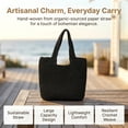 thumbnail image 5 of Clearance Beach Bags for Women Under $15,Straw Handmade Woven Tote Bag, Summer Mesh Hollow Shoulder Bag for Holiday, 5 of 6