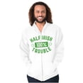 thumbnail image 5 of St Paddys Half Irish 100% Trouble Zip Up Hoodie Men's Women's Brisco Brands S, 5 of 6