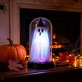 thumbnail image 4 of Halloween Lighted Ghost Decor, Halloween Decorations Indoor-Light Up Ghost in Glass Cloche, Cute Ghost with Light for Home Kitchen Mantel Tabletop Party Decor and Holiday Decorations, Purple, 4 of 7