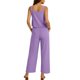 thumbnail image 4 of Mujer Pantalones Casual Dos Piezas Conjunto Cuello Redondo Blusa sin Mangas con Pantalones de Bolsillo de Ajuste Suelto, Vestuario de Verano, 4 of 9
