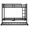 thumbnail image 5 of Bellemave Bunk Bed Full Over Full with Trundle, Heavy-Duty Full Size Bunk Beds Frame with Full-Length Guardrail and Two Ladders, Metal Triple for Teens and Adults, Space-Saving, Black, 5 of 9