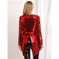 thumbnail image 4 of YiZYiF Womens Circus Ringleader Costume Swallow-tailed Coat Jacket Outfits Magician Cosplay Costume Red M, 4 of 7