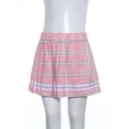 thumbnail image 6 of Doomiva Kids Girls Plaid Mini Skirt Set Sailor Short Sleeve Top with Pleated Tartan Skirt School Uniform Outfit Pink 150, 6 of 7
