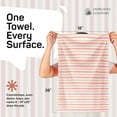 thumbnail image 4 of HEIRLOOM COMFORT 12 Pack Fiesta Stripe Kitchen Towels, 18"x26", 100% Cotton, Quick Dry, Absorbent & Washable Dish Towels for Drying Dishes, Everyday Use - Orange, Yellow, Grey, Brown, Burgundy, 4 of 7