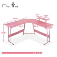 thumbnail image 3 of CL.HPAHKL L Shaped Gaming Desk, Gaming Corner Desk with Monitor Riser Stand 50 Inch PC Desk Computer Table Desk with Large Desktop Studying and Working and Gaming for Home and Work Place, Pink, 3 of 16