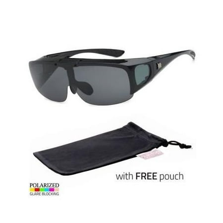 Polarized Sunglasses Cover Put Wear fit over Prescription Driving Black