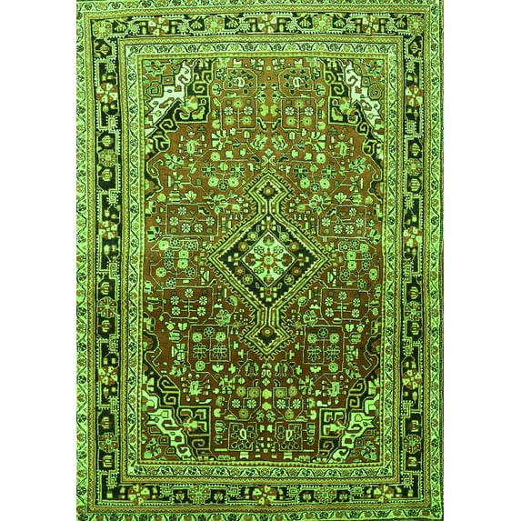 Ahgly Company Indoor Rectangle Persian Green Traditional Area Rugs, 6' x 9'