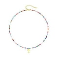 thumbnail image 2 of LYMAYTER Collier de Perles Coloré - Bohème, Pendentif Alphabet, 2 of 6