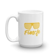 Cool and Funny Mens Funcle Sunglasses Coffee & Tea Gift Mug, Awesome Birthday Gifts For Your Favorite Uncle 15oz