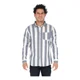 thumbnail image 3 of Camisa casual para hombre de manga larga con diseño a rayas verticales azul y blanco, marca Chili Beans, ideal para el día a día, estilo moderno, cómoda y ligera talla mediana, 3 of 4