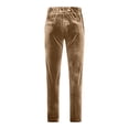 thumbnail image 6 of Men's British Style Velvet Suit Pants, Straight Leg Retro Dress Trousers with Expandable Elastic Waist and Pockets, Business Casual Office Pants for Daily Wear Khaki XL, 6 of 8