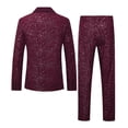 thumbnail image 6 of IWRICH Men's Sequin Suits Slim Fit One Button Tuxedo Suit Jacket Dress Pants Sparkle Blazer 2 Piece Sets for Party Wedding Prom Red XL, 6 of 8