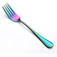 thumbnail image 4 of Juego de 8 tenedores de ensalada coloridos, tenedores de postre arcoíris de acero inoxidable, tenedor de cubiertos de 8 piezas, 4 of 5