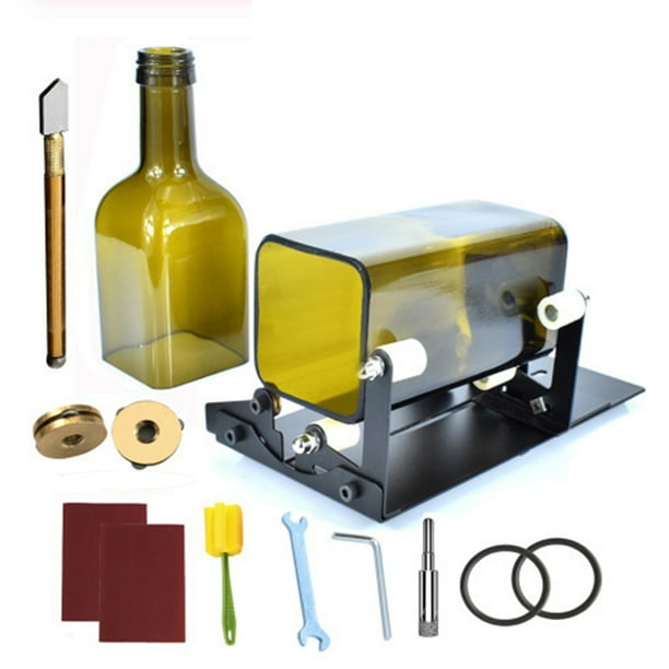 Glass Bottle Cutter Fixm Squared Round Bottle Cutting Machine Wine Bottles and Beer Bottles Cutter Tool with Accessories Tool Kit Upgrade Version