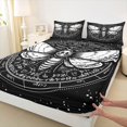 thumbnail image 3 of Homewish Gothic Skull Moth Bed Sheets, Western Bohemian Animal King Sheets, Mystic Astrology Sheet Set, Breathable Home Decor, 4 Pieces, 3 of 7