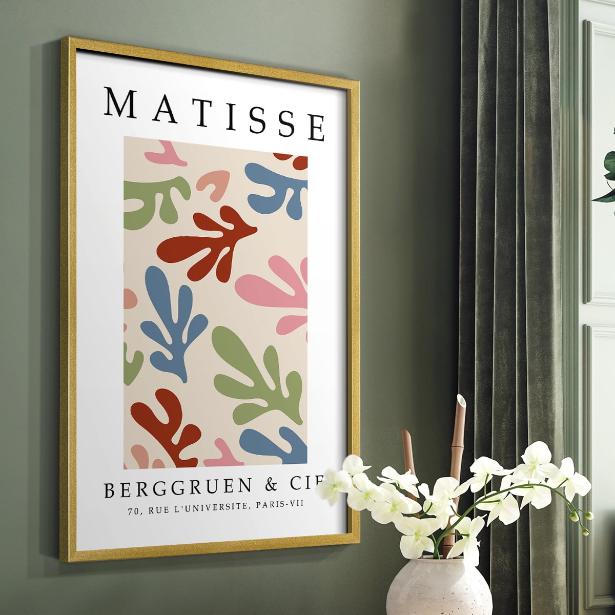 Matisse CIII Framed Print in Gold Solid Wood 11 x 14 Framed Print