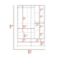 thumbnail image 3 of Rosie Armoire, Two Open Shelves, Double Door, Five Shelves, Hanging Rod Black / White, 3 of 5