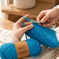 thumbnail image 4 of Chunky Fabric Yarn with Soft Cotton Blend, 1 Skein, Blue, for Crochet and Hand Knitting, 4 of 4