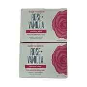 Schmidt's Natural Bar Soap Rose + Vanilla 5 oz (2 Pack)